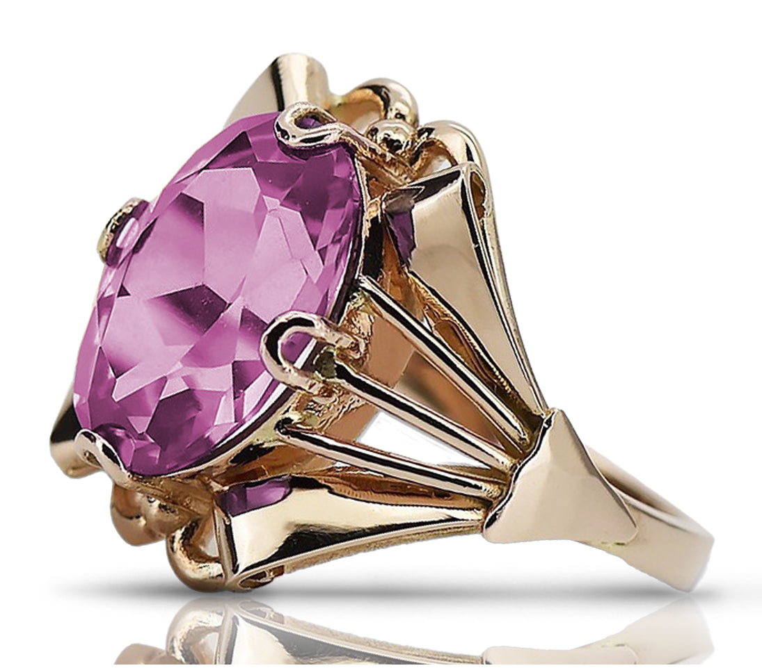 Vintage Amethyst Ring in 14K Rose Gold (vrc015r-am) — full view of the piece