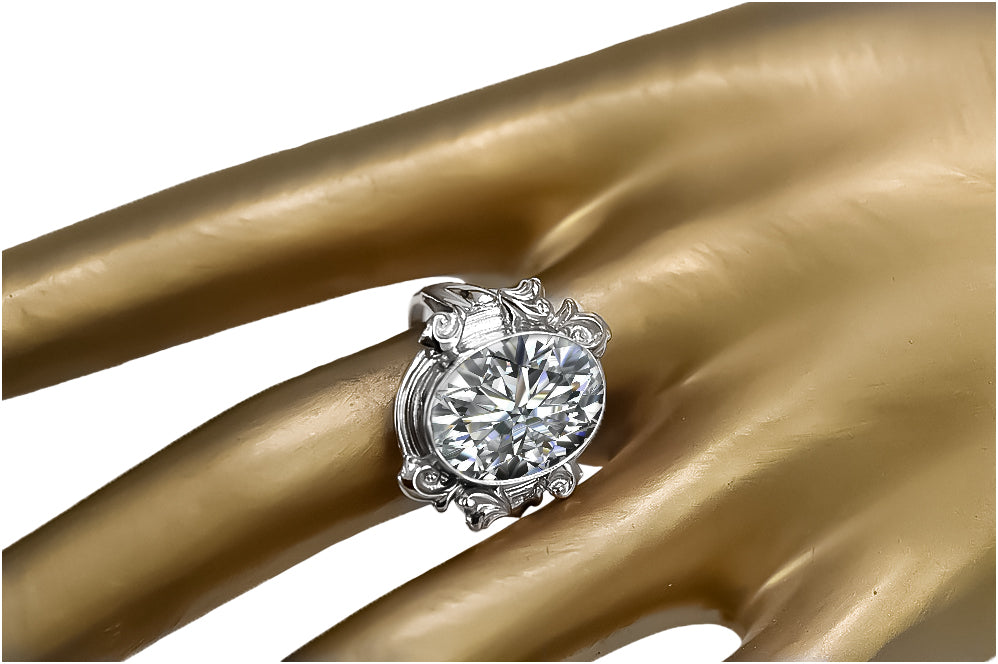 Vintage Zircon Ring in Sterling Silver (vrc100s-zi) — full view of the piece