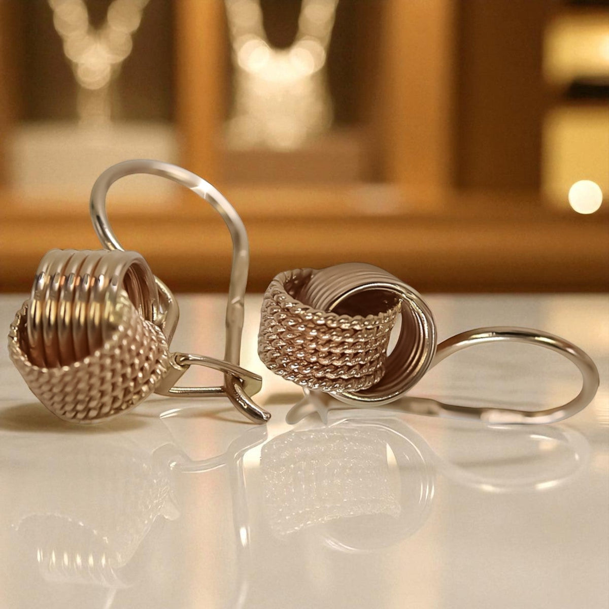 Vintage Hoops Earrings in 14K Rose Gold (ven149)