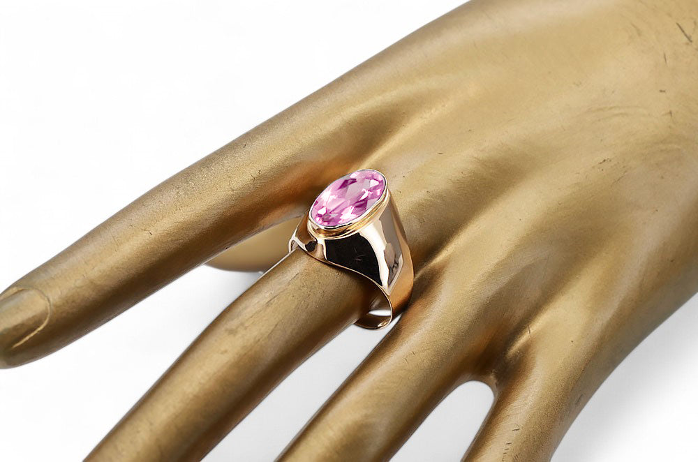 Vintage Amethyst Craft Ring in 14K Rose Gold (vrc077r-am) — full view of the piece