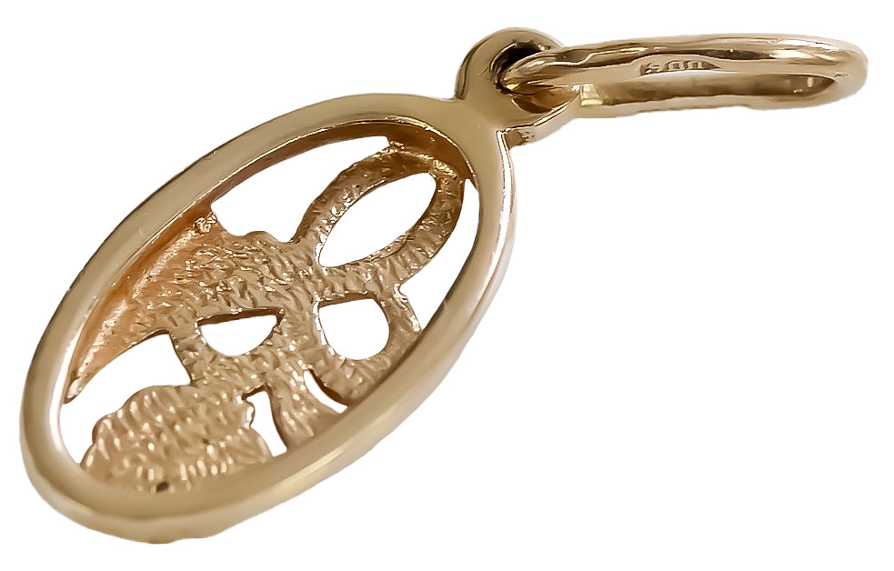 Vintage Leaf Pendant in 14K Rose Gold (vpn038) — view 3