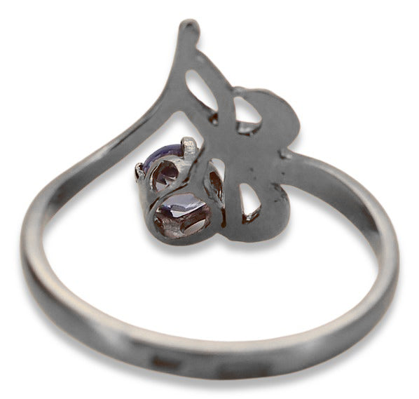 Vintage Aquamarine Ring in Sterling Silver (vrc095s-aq)