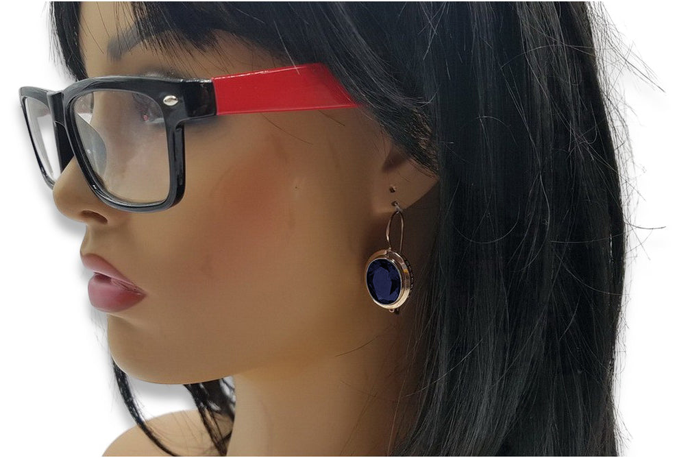 Vintage Sapphire Earrings in 14K Rose Gold (vec114r-sp) — full view of the piece