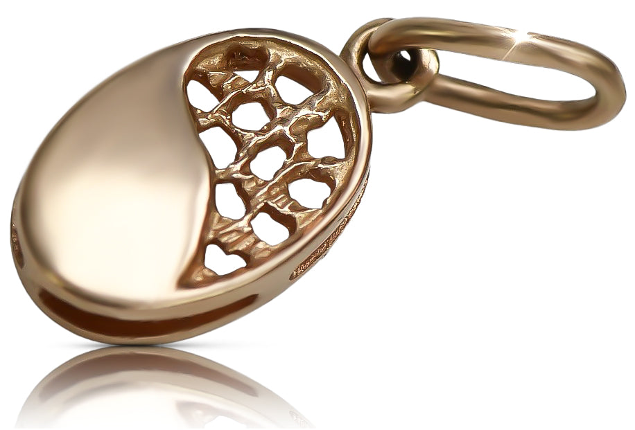 Vintage Leaf Pendant in 14K Rose Gold (vpn027) — view 5