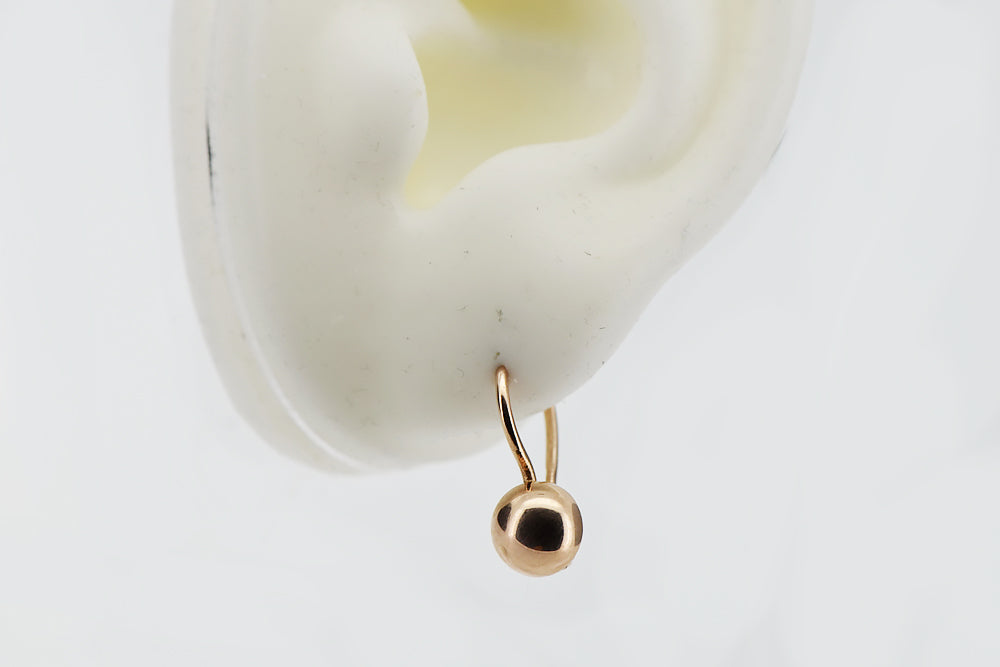 Vintage Ball Earrings in 14K Rose Gold (ven199) — view 3