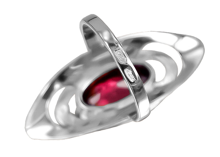 Vintage Ruby Ring in Sterling Silver (vrc189s-rb) — full view of the piece