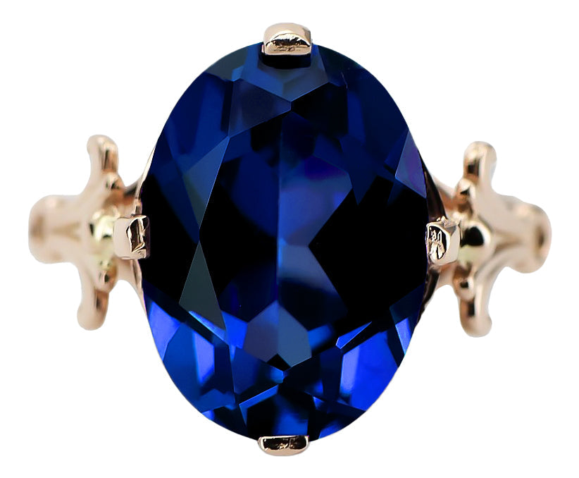 Vintage Sapphire Craft Ring in 14K Rose Gold (vrc369r-sp) — close-up of the hallmark on the inner band