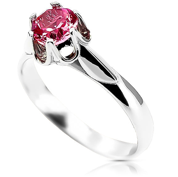 Vintage Ruby Ring in Sterling Silver (vrc122s-rb)