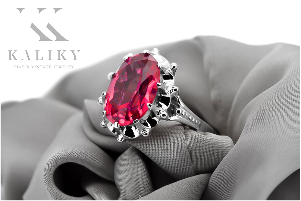 Vintage Ruby Ring in Sterling Silver (vrc079s-rb) — close-up of the hallmark on the inner band
