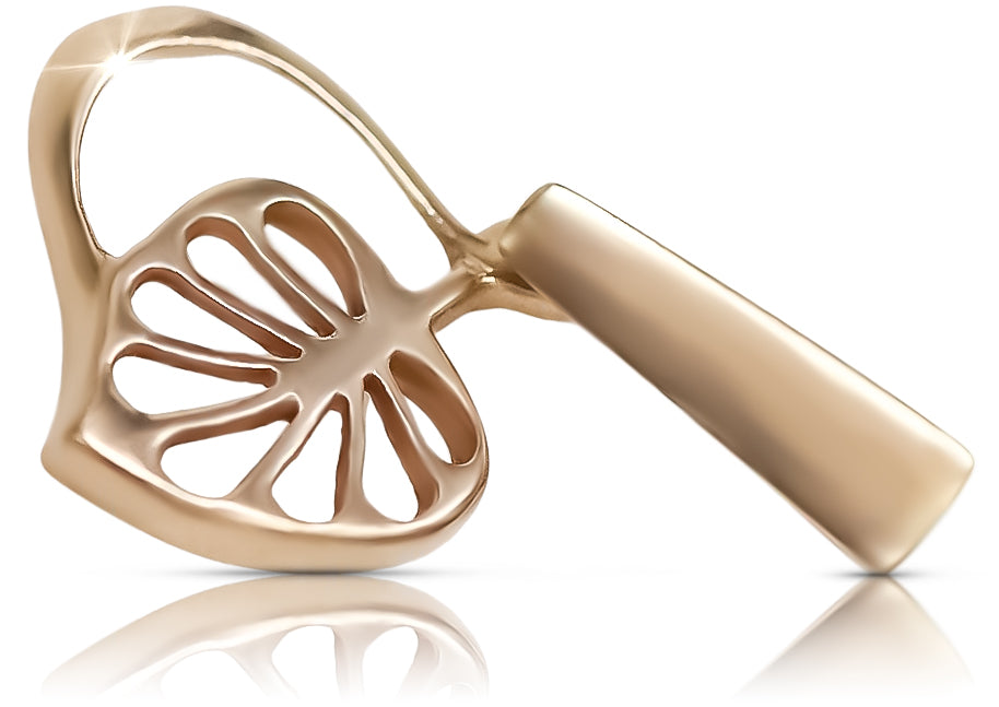Vintage Leaf Pendant in 14K Rose Gold (vpn026) — view 5