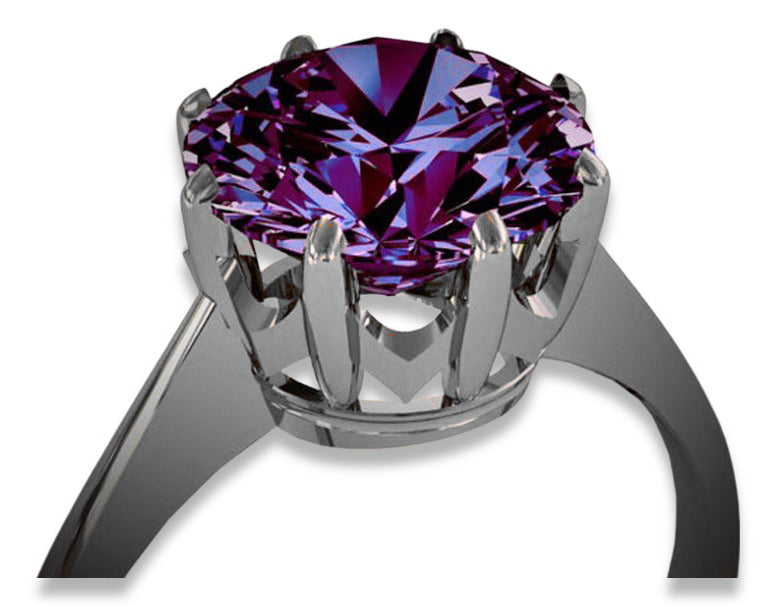 Vintage Alexandrite Ring in Sterling Silver (vrc157s-ax) — worn on the neckline, showing the drape