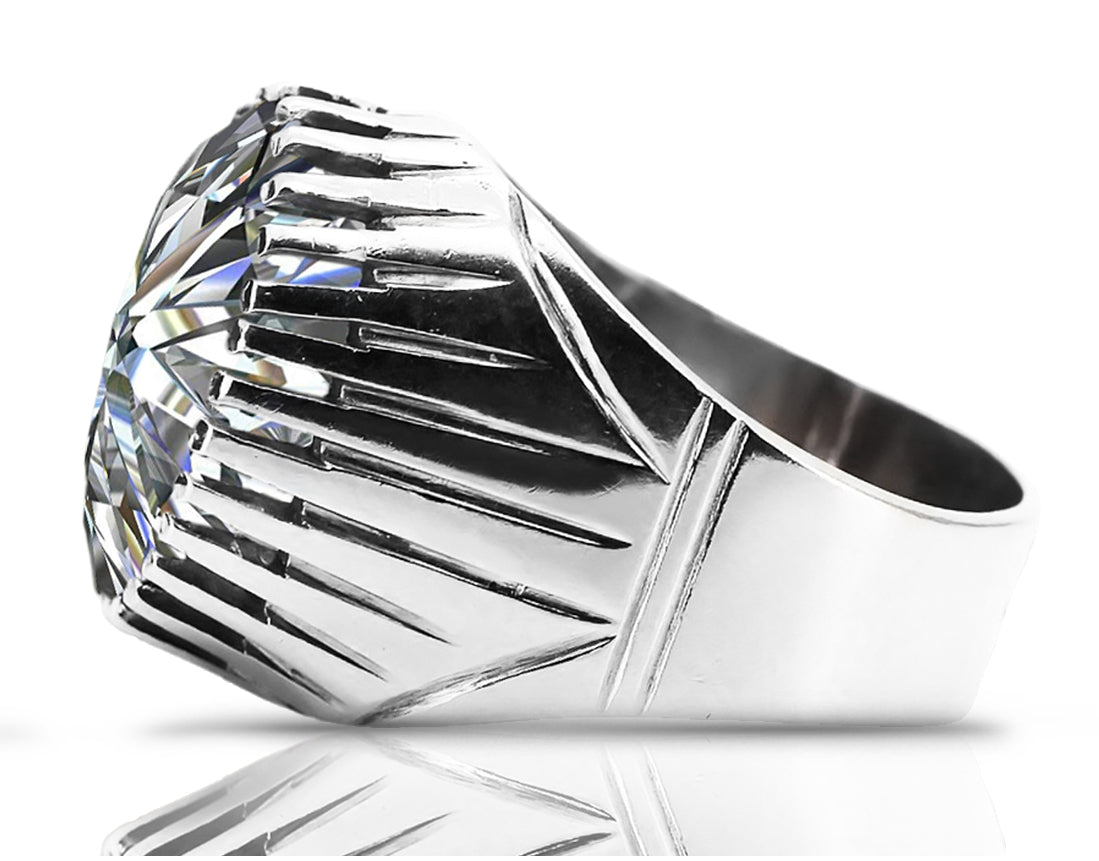 Vintage Zircon Ring in Sterling Silver (vrc048s-zi) — full view of the piece