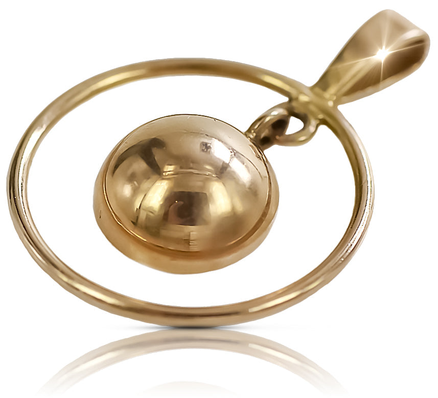 Vintage Circle Pendant in 14K Rose Gold (vpn031) — full view of the piece