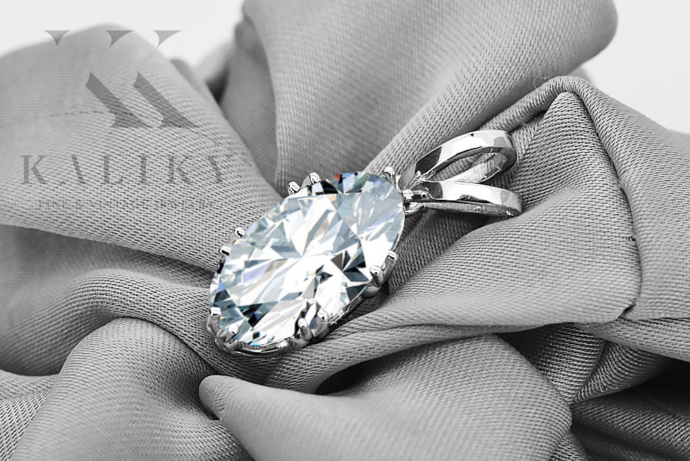 Vintage Zircon Pendant in 14K Rose Gold (vpc019r-zi) — close-up of the hallmark on the inner band