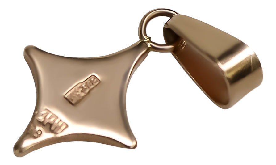 Vintage Square Pendant in 14K Rose Gold (vpn035) — full view of the piece