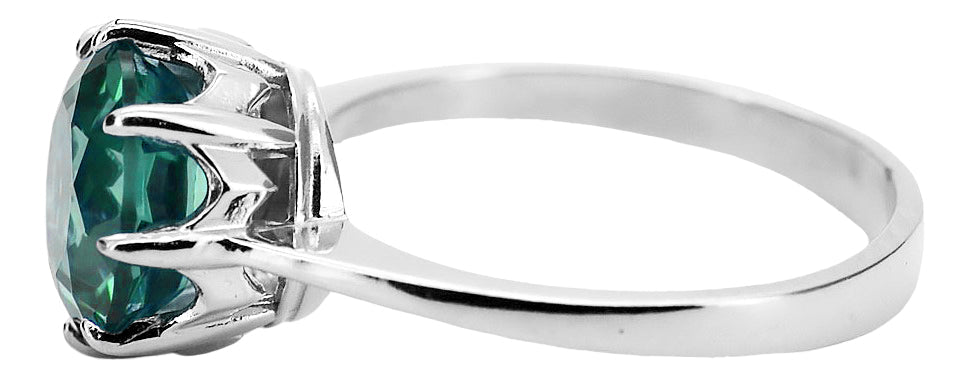 Vintage Emerald Ring in Sterling Silver (vrc157s-em)
