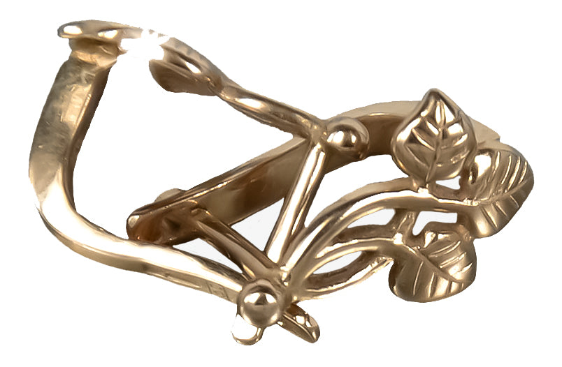 Vintage Leaf Earrings in 14K Rose Gold (ven039) — view 4