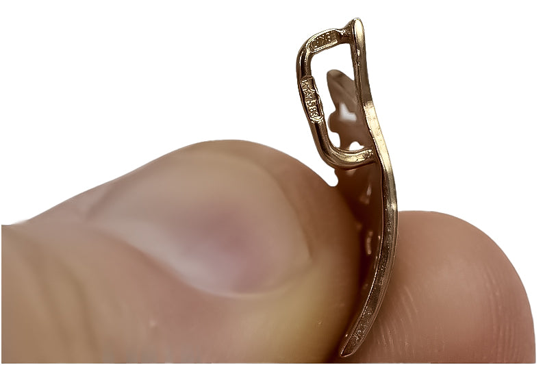 Vintage Leaf Pendant in 14K Rose Gold (vpn015) — view 4