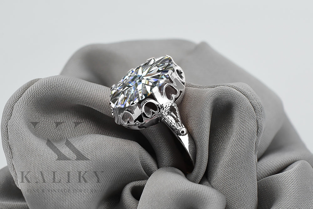 Vintage Zircon Zircone Ring in Sterling Silver (vrc134s-zi) — close-up of the hallmark on the inner band