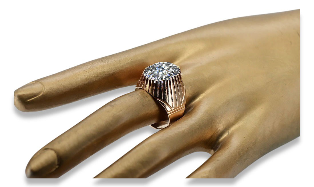 Vintage Zircon Ring in Rose Gold-Plated Sterling Silver (vrc048rp-zi) — close-up of the hallmark on the inner band