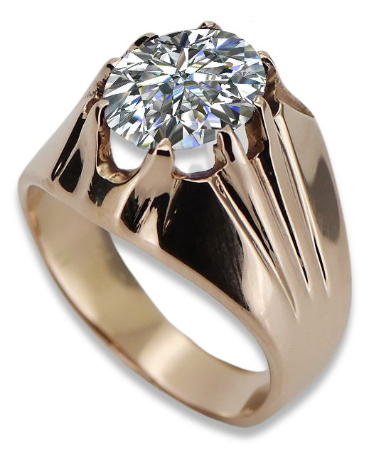 Vintage Zircon Cubic Ring in 14K Rose Gold (vrc016r-zi) — full view of the piece