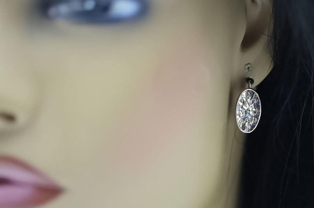 Vintage Zircon Earrings in Sterling Silver (vec001s-zi) — full view of the piece