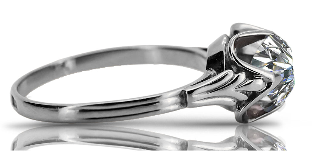 Vintage Zircon Ring in Sterling Silver (vrc023s-zi) — full view of the piece