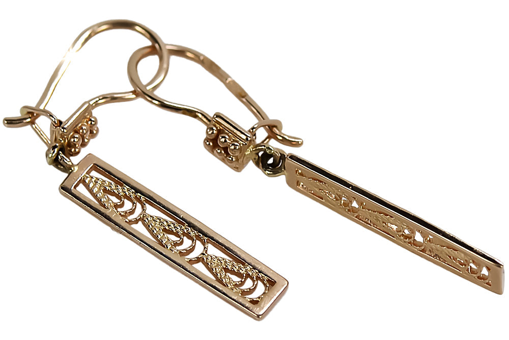Vintage Hanging Earrings in 14K Rose Gold (ven020)