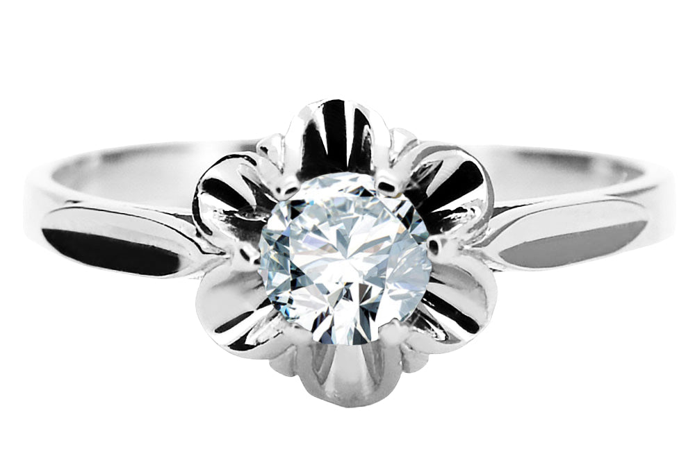 Vintage Zircon Ring in Sterling Silver (vrc004s-zi) — full view of the piece