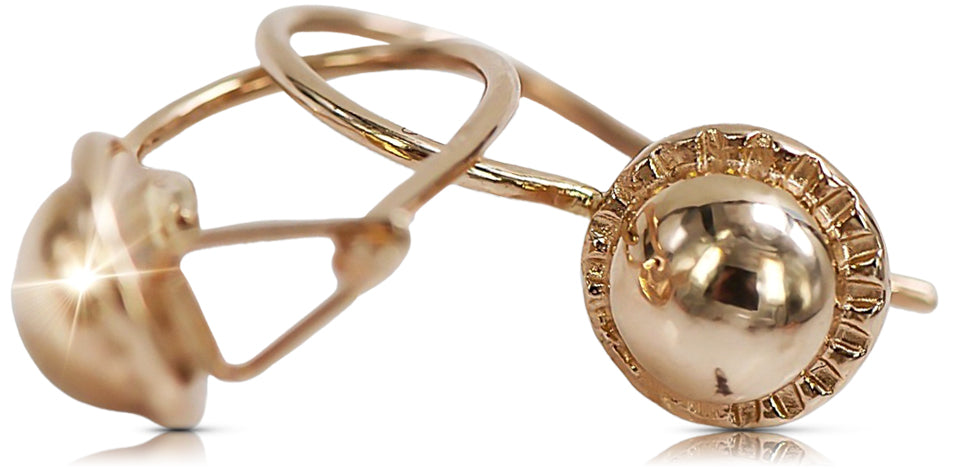 Vintage Ball Earrings in 14K Rose Gold (ven191)