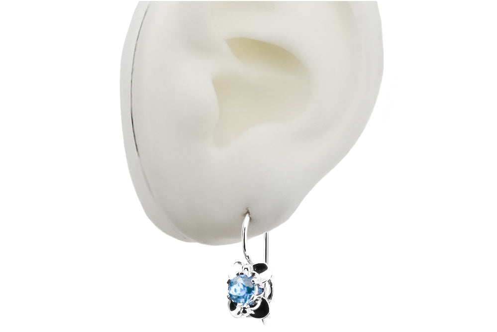 Vintage Aquamarine Earrings in Sterling Silver (vec116s-aq)