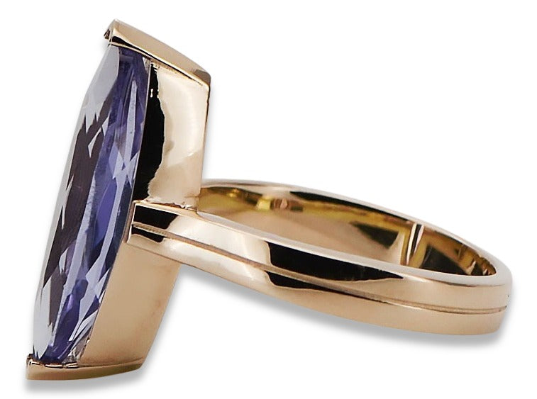Vintage Alexandrite Ring in 14K Rose Gold (crc010r-ax) — side view showing the setting