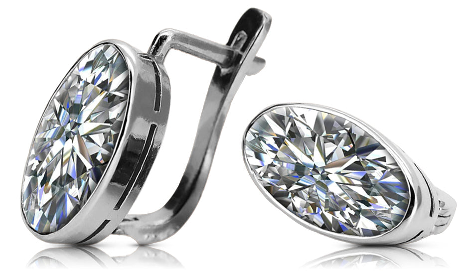 Vintage Zircon Earrings in Sterling Silver (vec001s-zi)