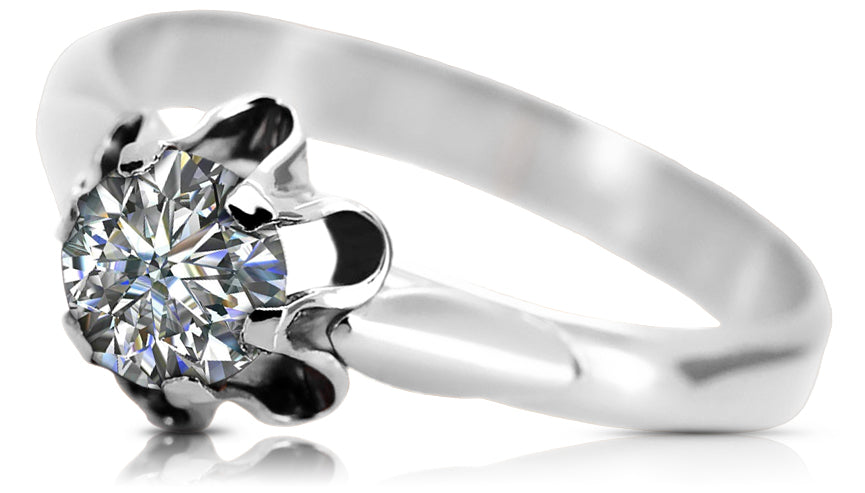 Vintage Zircon Ring in Sterling Silver (vrc094s-zi)