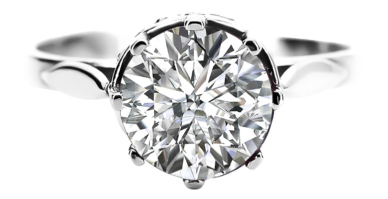 Vintage Zircon Ring in Sterling Silver (vrc366s-zi) — worn on the hand, showing profile