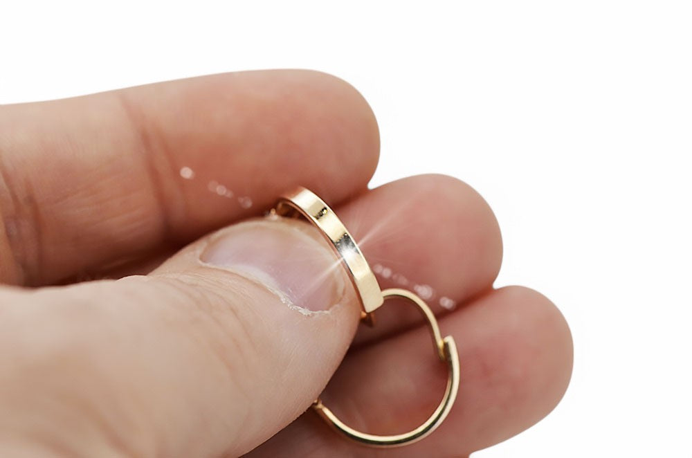 Vintage Round Earrings in 14K Rose Gold (ven055) — view 3