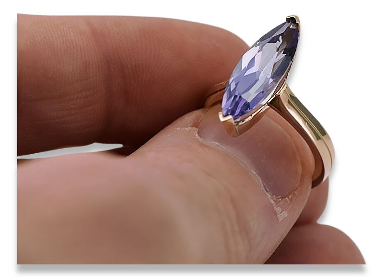 Vintage Alexandrite Ring in 14K Rose Gold (crc010r-ax) — full view of the piece
