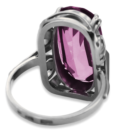 Vintage Amethyst Ring in Sterling Silver (vrc038s-am) — close-up of the hallmark on the inner band