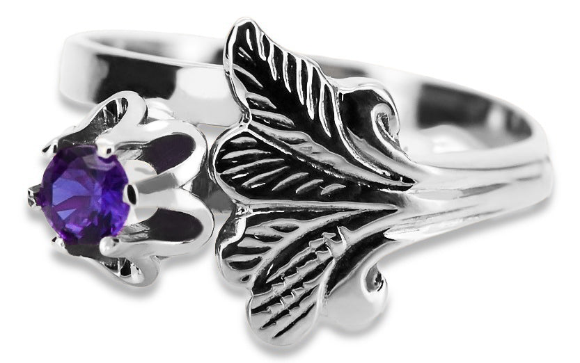 Vintage Alexandrite Ring in Sterling Silver (vrc169s-ax) — full view of the piece