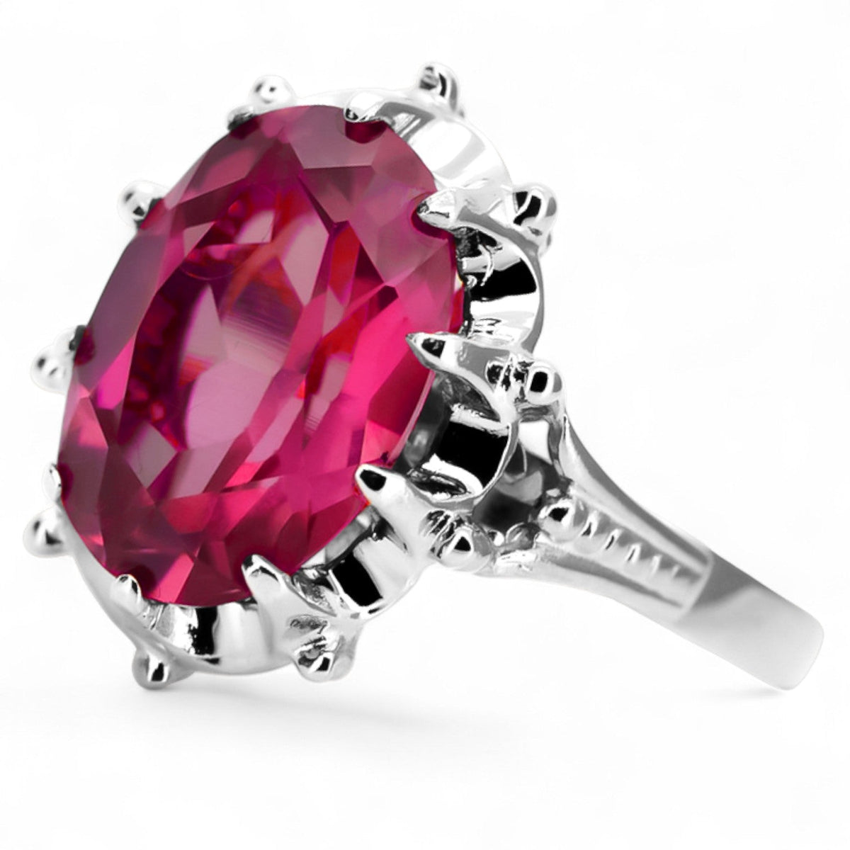 Vintage Ruby Ring in Sterling Silver (vrc079s-rb)