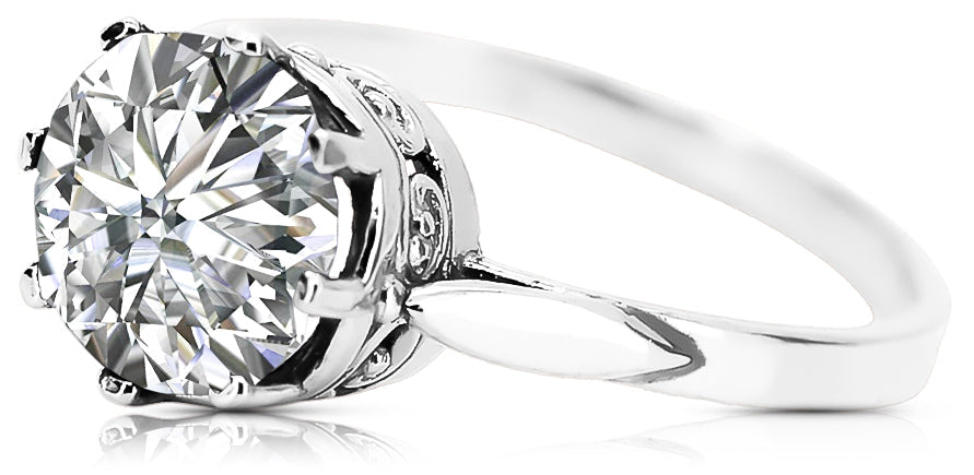 Vintage Zircon Ring in Sterling Silver (vrc366s-zi)