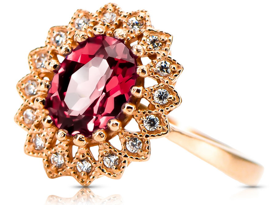 Vintage Ruby Ring in 14K Rose Gold (crc012r-rb) — close-up of the hallmark on the inner band