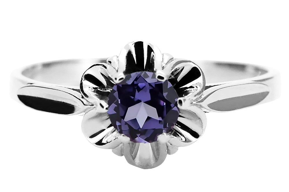 Vintage Alexandrite Ring in Sterling Silver (vrc004s-ax) — full view of the piece