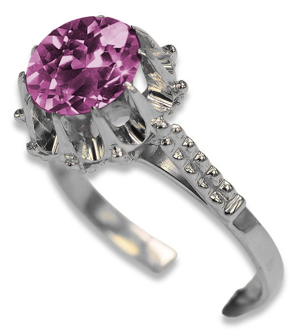 Vintage Amethyst Ring in Sterling Silver (vrc045s-am) — full view of the piece