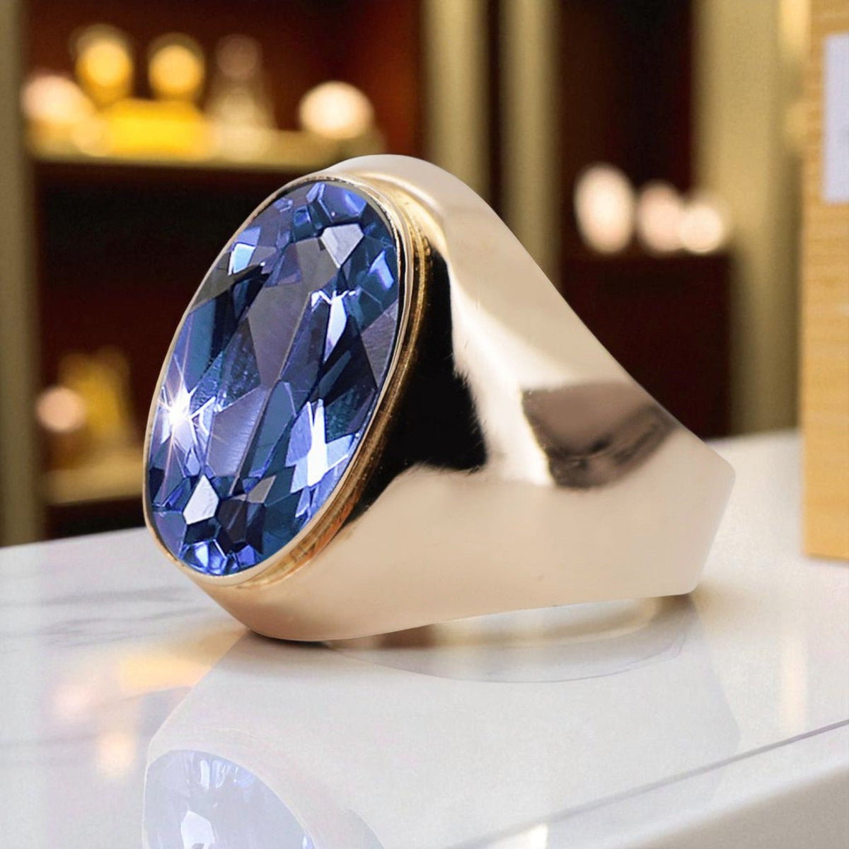 Vintage Sapphire Ring in 14K Rose Gold (vrc077r-sp)