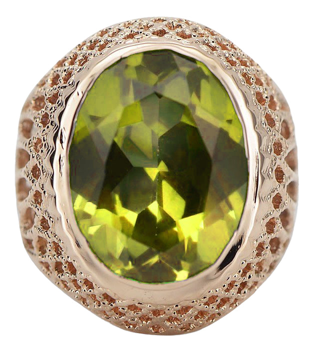 Vintage Yellow Peridot Ring in Rose Gold-Plated Sterling Silver (vrc089rp-yp) — close-up of the hallmark on the inner band
