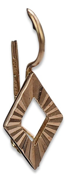 Vintage Square Earrings in 14K Rose Gold (ven144) — view 2