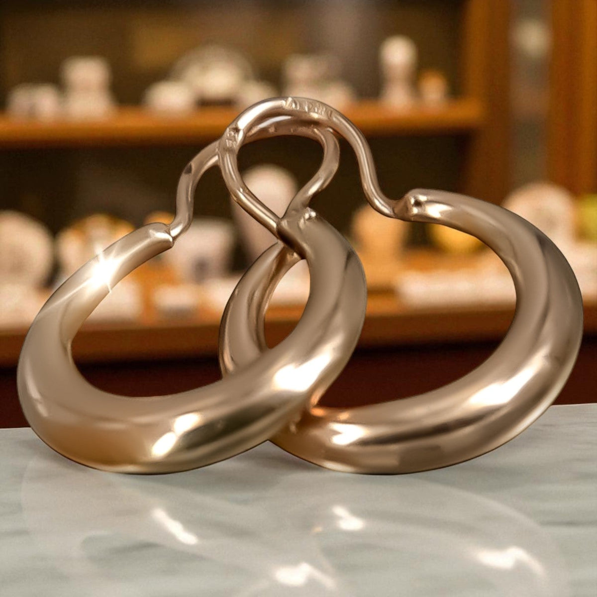 Vintage Cakes Earrings in 14K Rose Gold (ven044)
