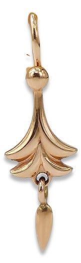 Vintage Leaf Earrings in 14K Rose Gold (ven209) — view 5