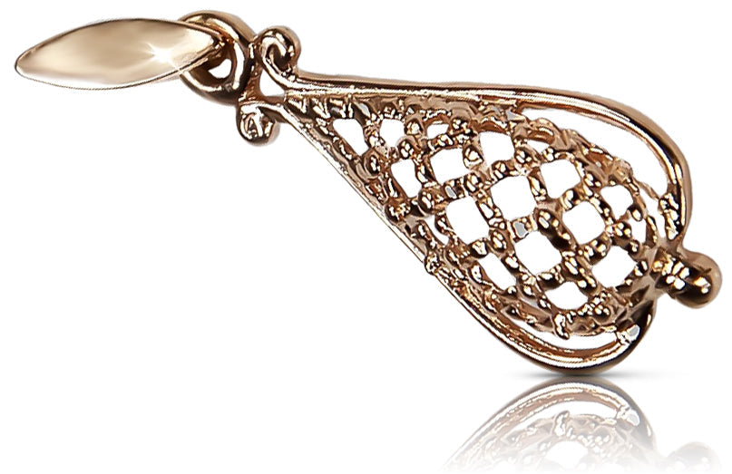 Vintage Pendant in Rose Gold-Plated Sterling Silver (vpn082rp) — worn on the hand, showing profile